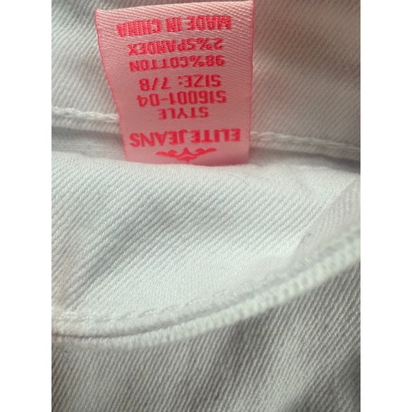 Elite Jeans White Distressed‎ Denim Shorts Women's Size 7/8 Rolled Cuff - Picture 4 of 7